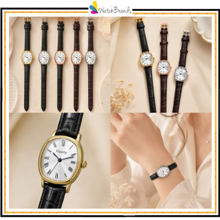 WBS Jam Tangan Quartz Strap PU Analog Casual Gaya Retro Wanita Oval Watch Korean Fashion Kaca Belimbing RM290