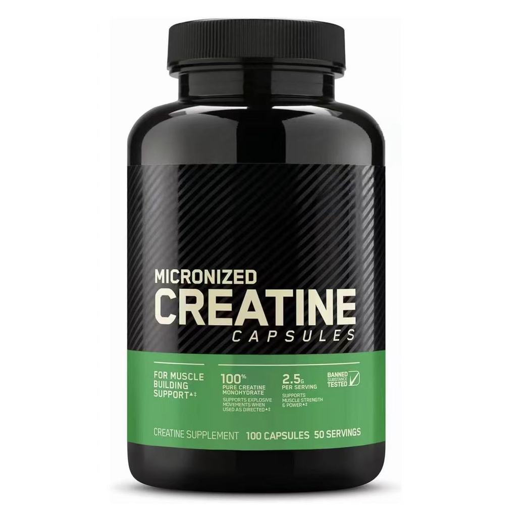 แคปซูล Creatine Monohydrate ของไมครอน 2.5g 100 นับ 50 เสิร์ฟ