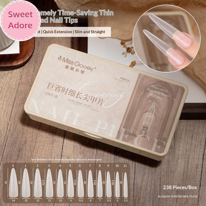 SweetAdore Experience Sophisticated Nail Art 238 ชิ้น Clear Stiletto เล็บเคล็ดลับสําหรับผู้หญิง TH