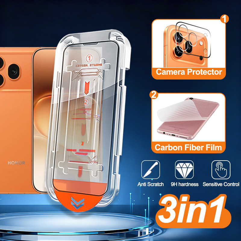 3 in 1 Magic Box Honor 600 Pro 8K 9H กระจกนิรภัยสําหรับ Honor 600 Pro 600e 600 สมาร์ท 600 Lite ติดตั