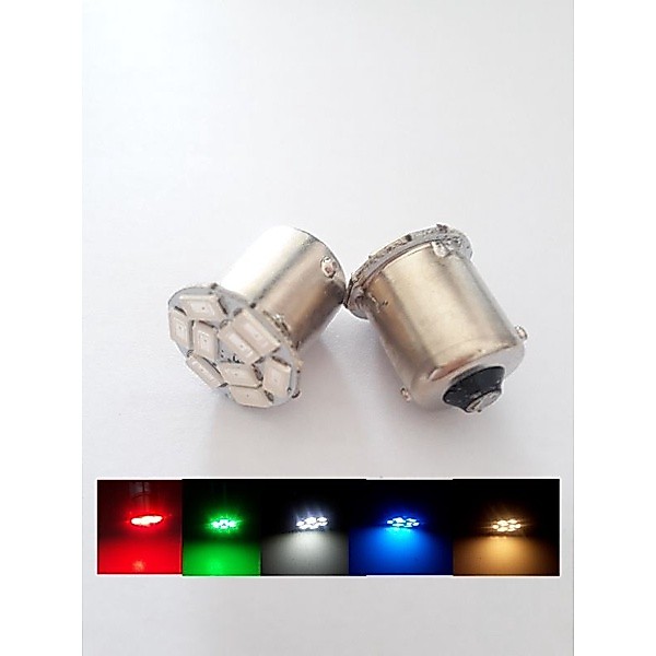 หลอดไฟ LED 12V. สีแดง สีเขียว สีขาว สีไอบรู สีส้ม สีชมพู (1หลอด)