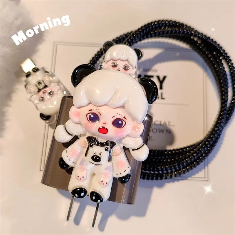 น่ารัก LIttle สาวสําหรับ OPPO Charger Cover Charger Case น่ารักการ์ตูนสาย Protector สําหรับ OPPO 67 