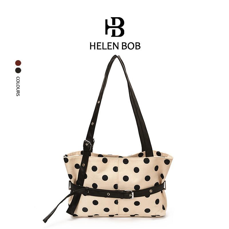 HelenBob กระเป๋าสะพายไหล่สุภาพสตรีสไตล์ใหม่ แฟชั่นคลาสสิก ทรงโดม สไตล์ Tote Bag ยอดนิยม