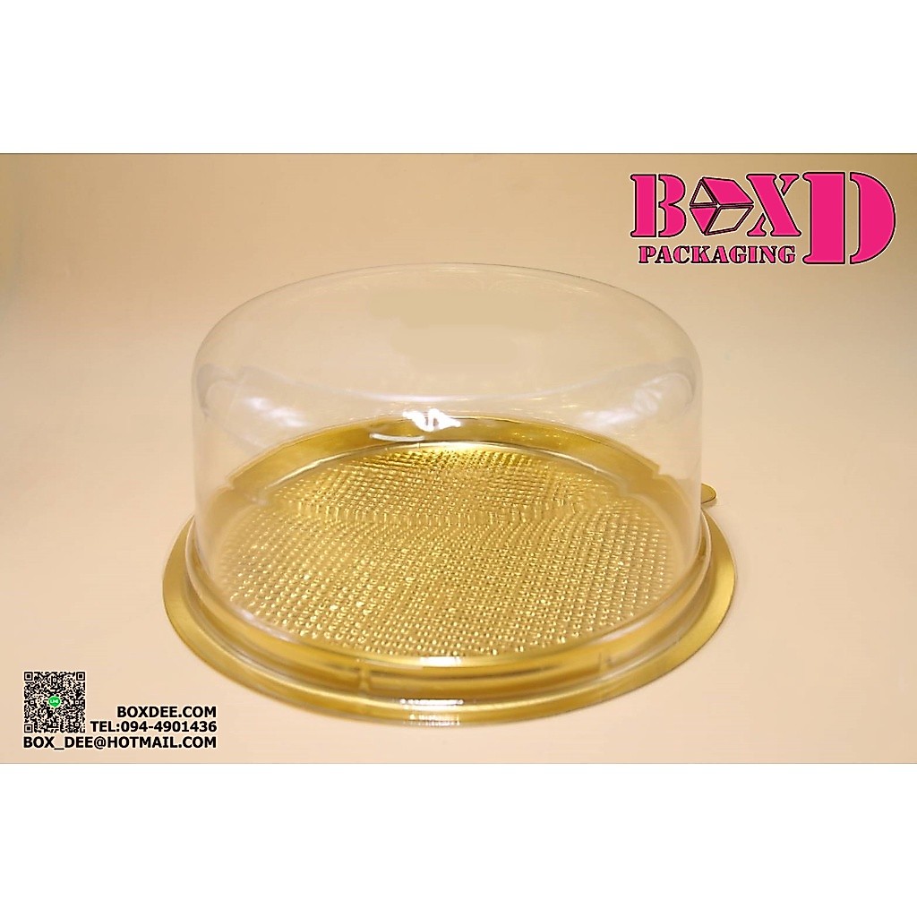 กล่องเค้ก1ปอนด์กลม ฐานทอง (แพค 5 ใบ) ZZ057-1