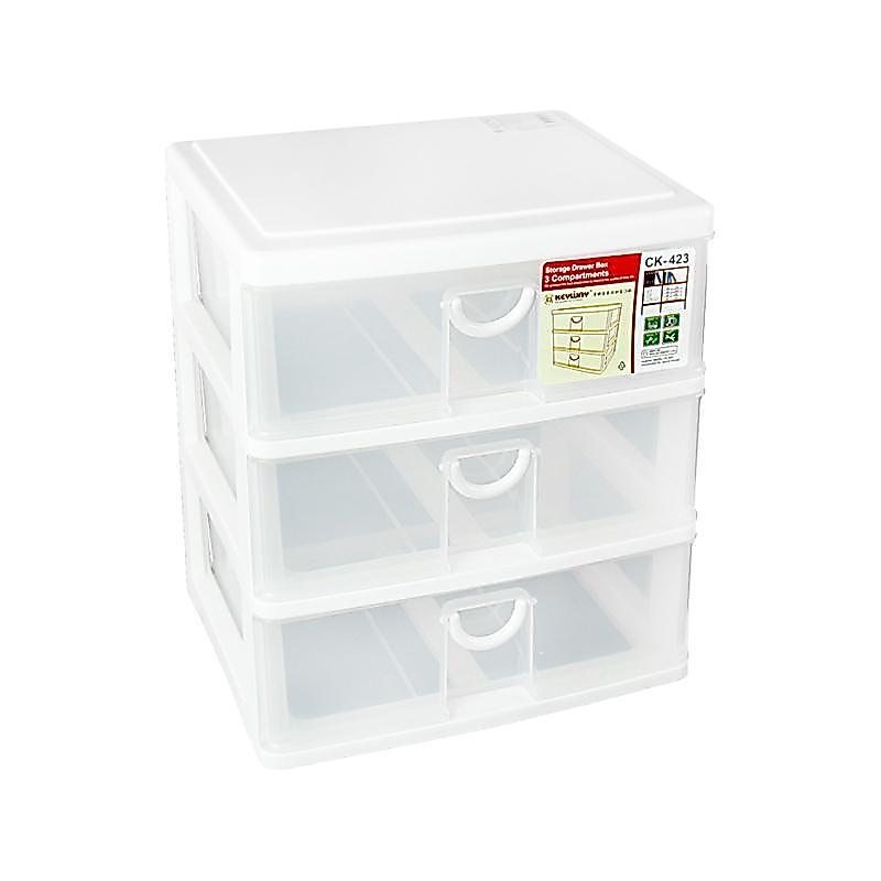KEYWAY กล่องลิ้นชักใส่ของอเนกประสงค์ รุ่น CK-423 สีขาว-ใส