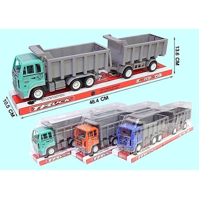 รถเด็กเล่น​ รถดั้มพ่วง​ รถดั้ม​ ขนาด​ 48 cm มีลาน พร้อมส่ง