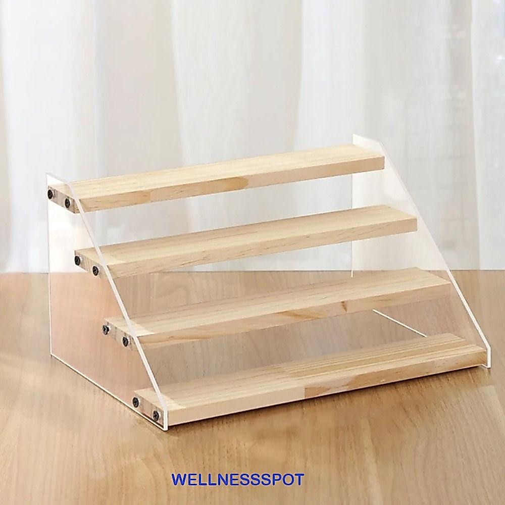 Wellnessspot อะคริลิค Storage Display Rack, 2/3/4/5Layer ความจุขนาดใหญ่ตุ๊กตาตัวเลขชั้นวาง,โปร่งใสน้ําหอมที่ถอดออกได้ผู้ถือเครื่องสําอางห้อง