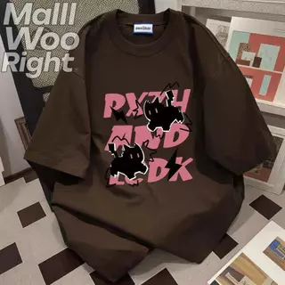 [ไซส์ตั้งแต่ S ถึง 3XL]cotton 100 % ลายเชอร์รี่ขนาดใหญ่ เสื้อยืดแขนสั้น สไตล์ประจำวัน ทรงหลวม ใส่สบาย