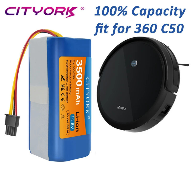CITYORK 14.8V 3500mAh แบตเตอรี่สําหรับ 360 C50 C 50 เครื่องดูดฝุ่นหุ่นยนต์แบตเตอรี่อะไหล่สําหรับเครื