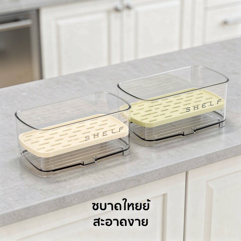 ชั้นวางของอ่างล้างจาน ชั้นวางน้ำในครัว ตะกร้าระบายน้ำ รูปที่ 4