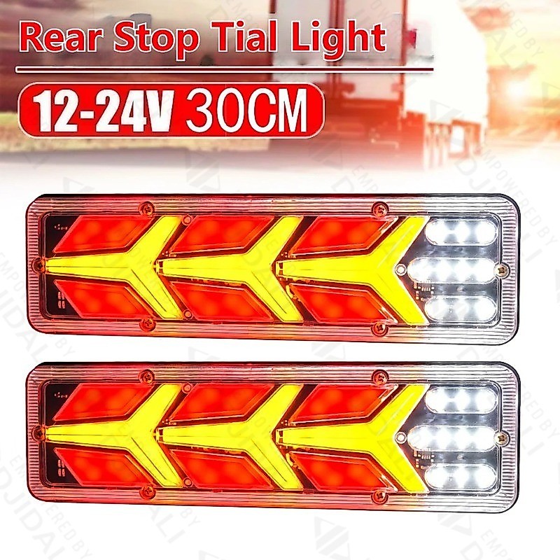 ไฟท้ายรถบรรทุก LED 2x 30 ซม. สำหรับรถพ่วง รถบัส คาราวาน ไฟสัญญาณ ไฟท้าย ไฟเบรก ไฟถอยหลัง 12-24v