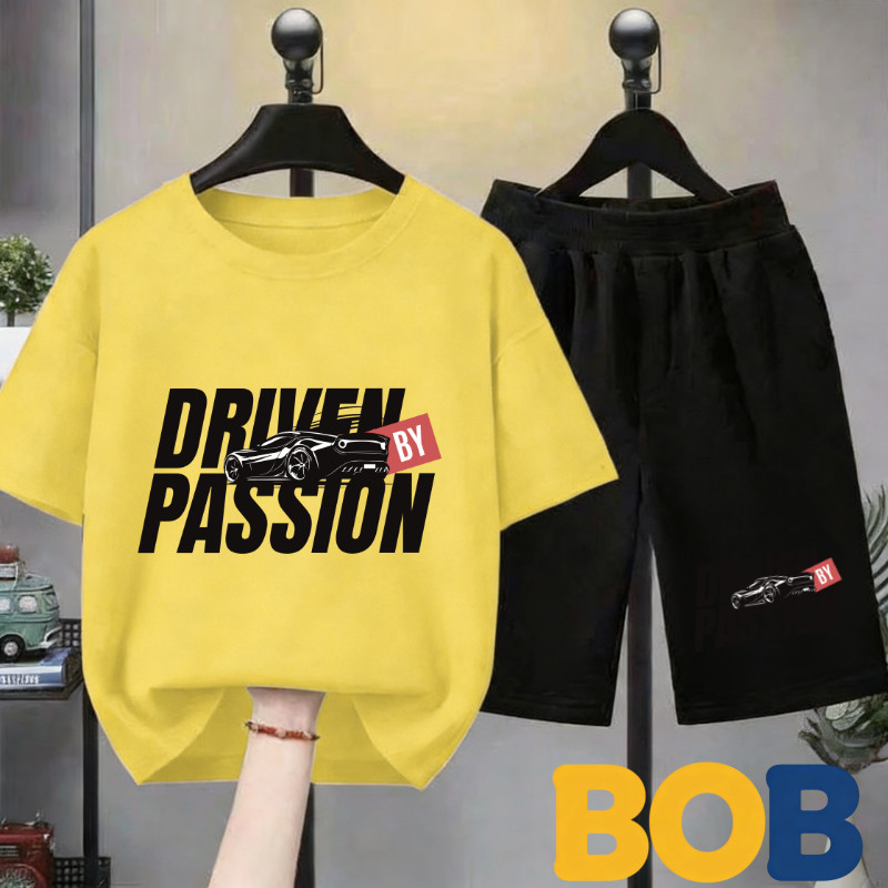 【จัดส่งไทย】2ชิ้น BOB ชุดเด็กชาย เซ็ตเด็ก รถแข่ง Tokyo Racing แขนสั้น ผ้าใยผสม ใส่สบาย Boys T-Shirt Set#5849