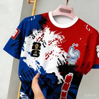 เสื้อฟุตบอลฝรั่งเศส 2026 นักสนับสนุนฟุตบอลโลกแฟชั่นที่สะดุดตาและสดใสเสื้อโปโลผู้ชายแขนสั้นผู้ชายเสื้อผ้า