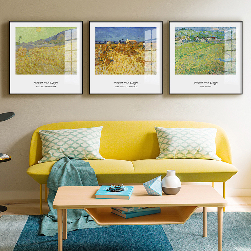 Van Gogh ทํางานห้องนั่งเล่นตกแต่งภาพวาดร้านอาหารผนังห้องรับประทานอาหารบทคัดย่อภาพวาดโรงแรมภาพจิตรกรร