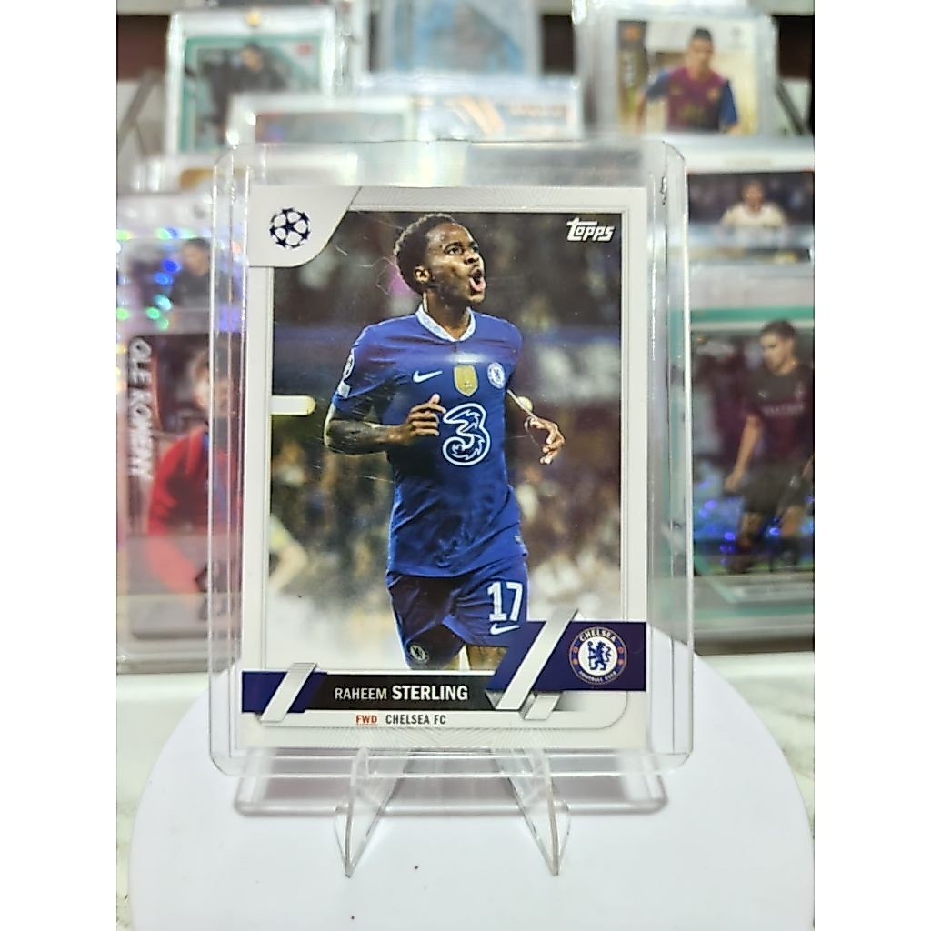 Original Topps Chelsea Raheem Sterling Football Card Photocard
