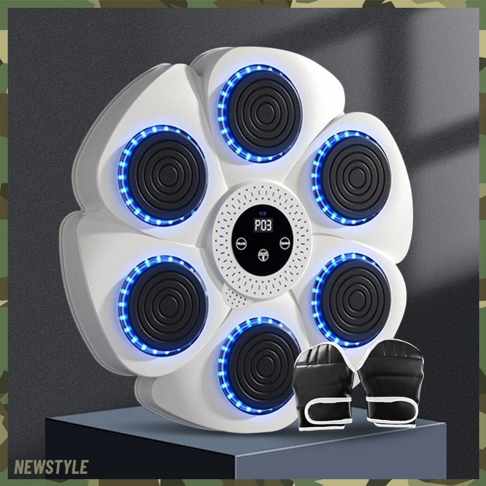 Music Boxing Machine Music Boxing Puncher ไฟ RGB พร้อมถุงมือสําหรับออกกําลังกายที่บ้าน _NS11