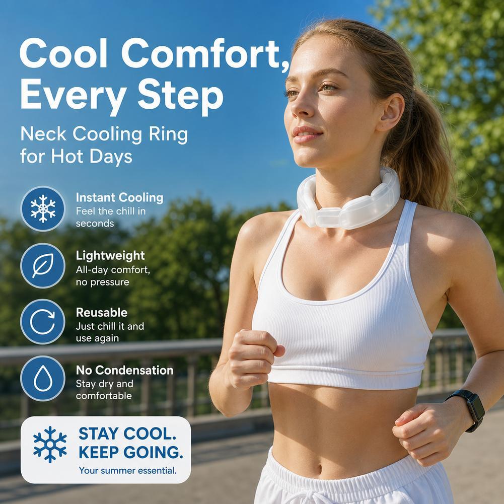 แหวนคอน้ําแข็ง PCM Cooling Neck Wrap Full Surround Long Lasting Chill Neck Collar Cooling Gadget