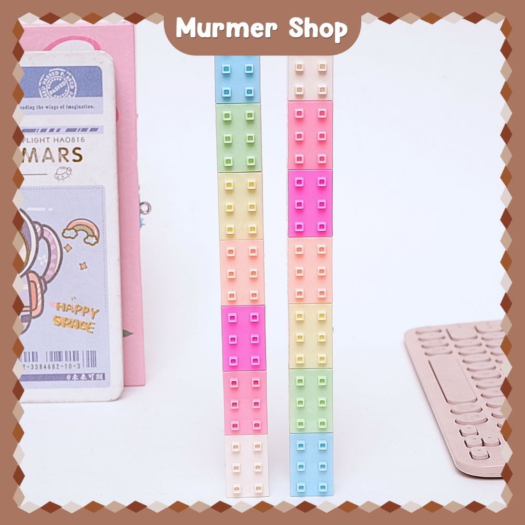 3D Stacked Highlighter Lego Marker Textlighter Milk Color Page Book Marker