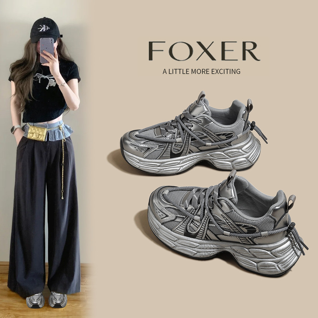 FOXER รองเท้ากีฬาแฟชั่นสำหรับผู้หญิง คู่หนึ่ง มาพร้อมเทคโนโลยีระบายอากาศและป้องกันแบคทีเรีย