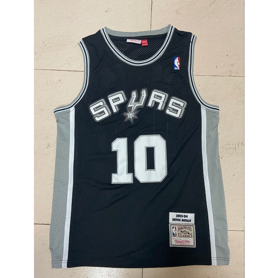 เสื้อบาสเก็ตบอล retro DENNIS RODMAN #10 San Antonio Spurs สีดำ สำหรับผู้ชาย