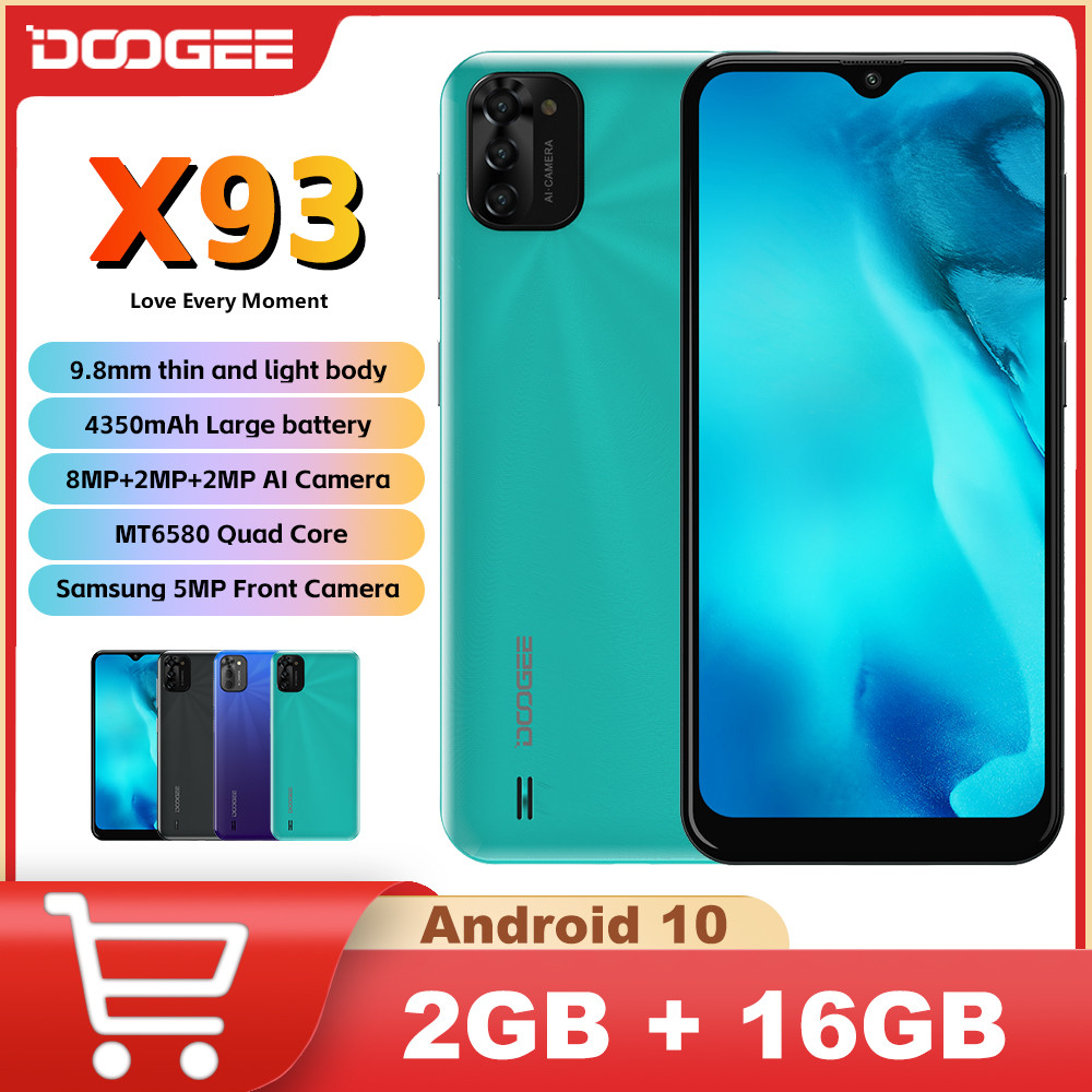 DOOGEE X93 MT6580 Quad Core 4350mAh แบตเตอรี่ 2GB RAM 16GB ROM 6.1 "นิ้วหน้าจอ Android 10 ราคาถูกสมา
