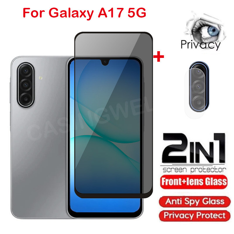 SAMSUNG ป้องกันหน้าจอสําหรับSamsung Galaxy A17 A07 A27 A37 A57 A16 A56 A36 A53 A55 A26 LTE 5G 4G 2025 กระจกนิรภัยส่วนตัวAnti-Spyคลุมทั้งหมดป้องกันหน้าจอAnti Peekความเป็นส่วนตัวฟิล์ม