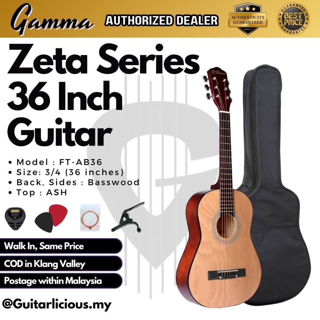 ZETA Series กีต้าร์โปร่งสําหรับผู้เริ่มต้น 36 นิ้ว (พร้อมคันเบ็ด Truss) - FT-AB36 by RCStromm