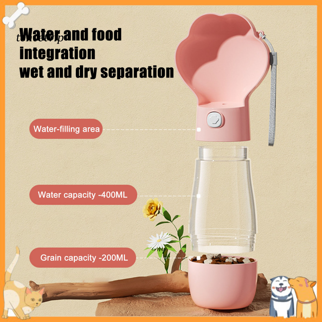 Vip ขวดน้ําสุนัขพร้อม Lanyard Feces Bag Dispenser สําหรับสุนัขแบบพกพาขวดน้ําสุนัขพร้อมภาชนะบรรจุอาหา