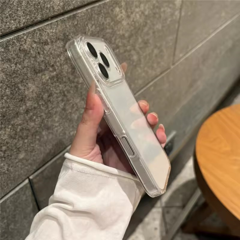 [JLK] Luxury Bling Glitter Clear Shockproof Armor Case for iPhone 17 17Air 17Pro 17Pro Max 16 15 14 13 12 Pro Max Transparent Lens Protection Hard Back Cover ราคา ถูกที่สุด ดีลบีเคเค แกลเลอรีภาพที่ 4