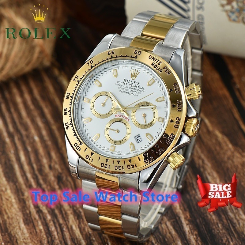 ROLEX Daytona นาฬิกาสําหรับผู้ชาย Pawanble Original Water Proof ROLEX นาฬิกาผู้หญิง Pawnable Gold RO