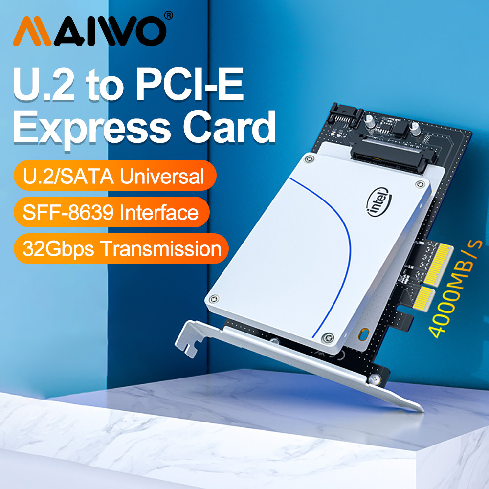 MAIWO 2.5 "U.2 ถึง PCIe4.0 X4 X8 X16 การ์ดอะแดปเตอร์ NVMe SSD การ์ดขยาย 6TB SATA HDD SSD