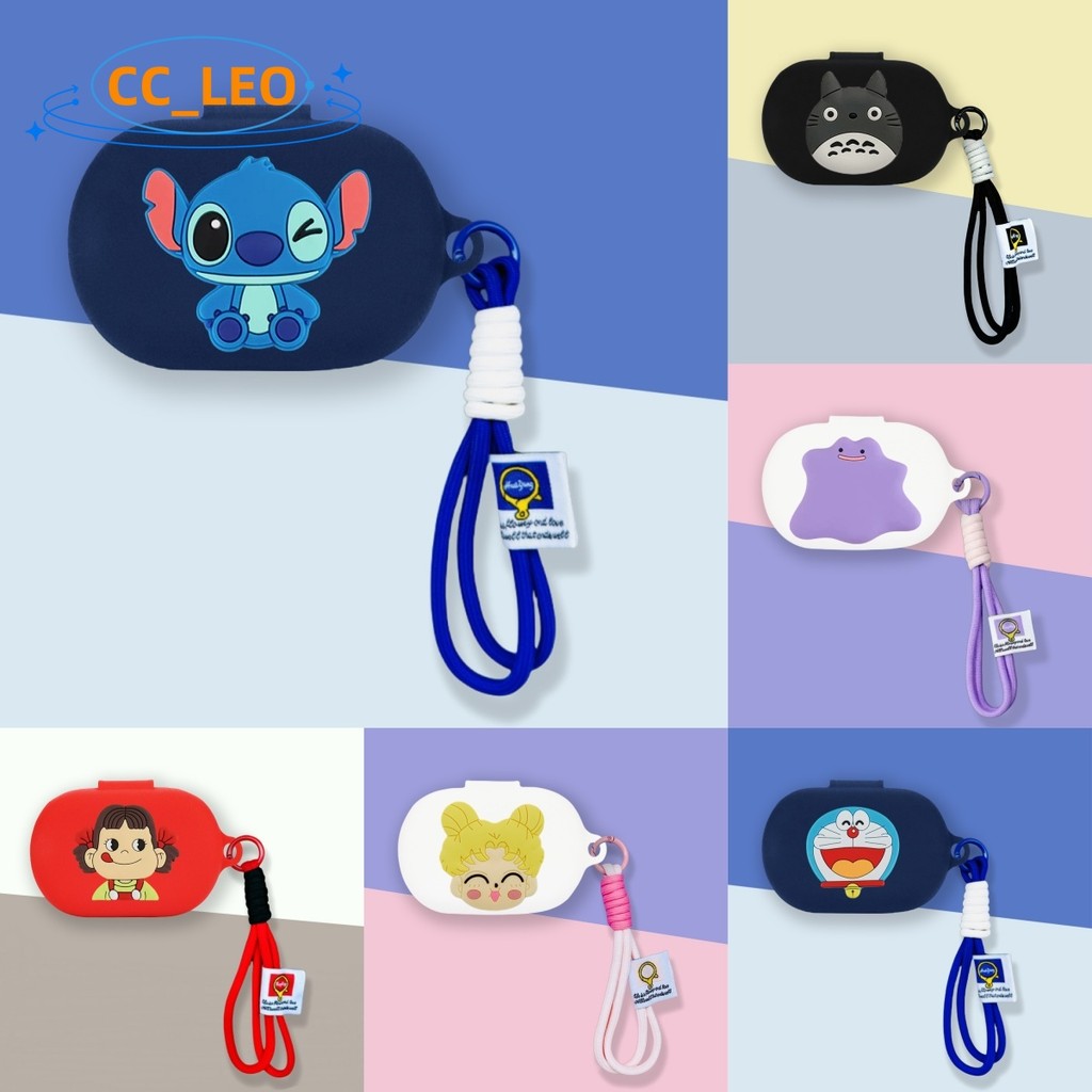 for Honor EarBuds Open Case Cartoon Stitch Lanyard Honor EarBuds Open Silicone Soft Case Protective 