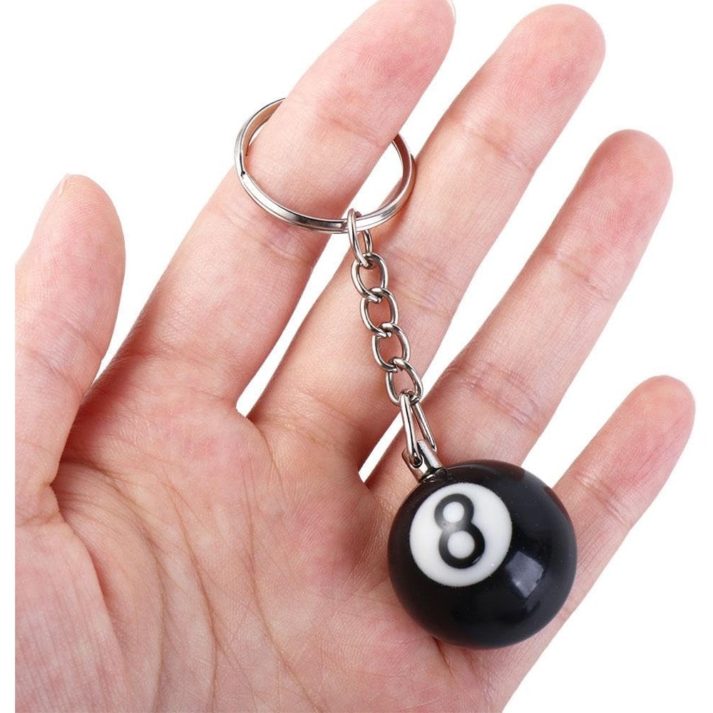 Leadigol บิลเลียด Ball Keyring,Pool พวงกุญแจ,เรซิน 8 Ball เครื่องประดับสระว่ายน้ํารอบ Ball Key แหวนส
