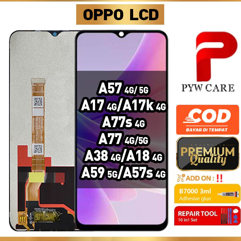 หน้าจอ LCD ที่รองรับสําหรับ Oppo A17 / A17k / Oppo A57 / Oppo A77 / A77s / Oppo A18 / Oppo A38 / A59
