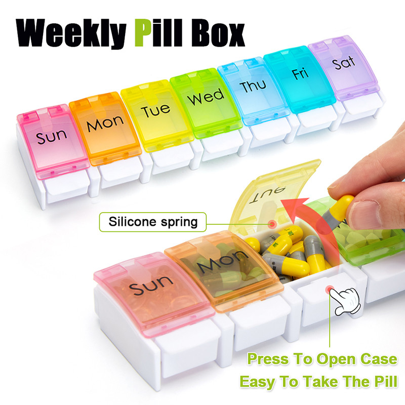7 Days Weekly Pillbox Tablet Holder Medicine Storage Case Drug Container Pill Box Tablet Storage Box