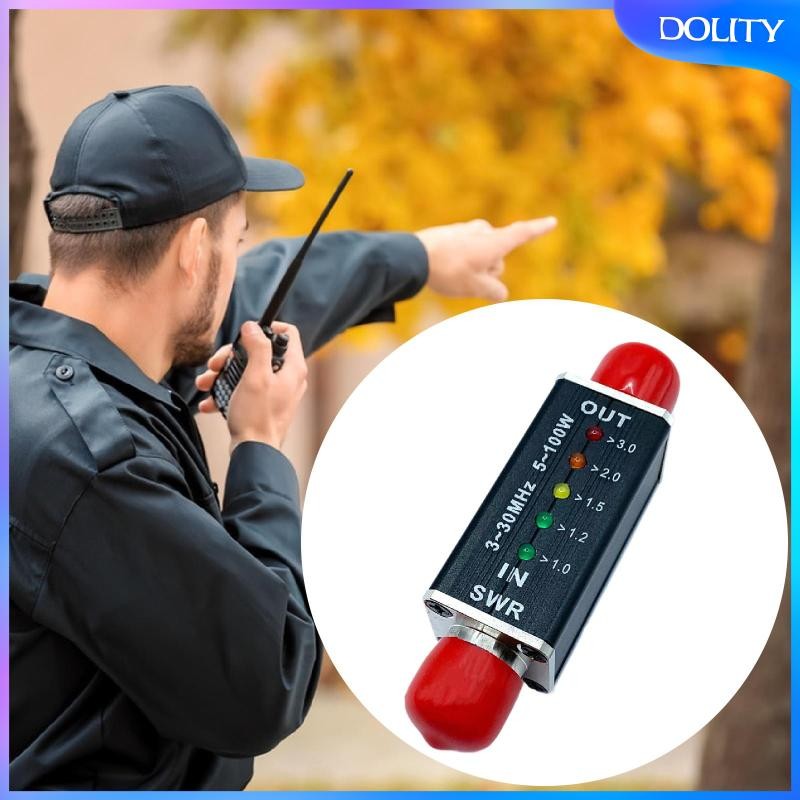 [dolity] Vswr Power Meter 5 LED ไฟแสดงสถานะเครื่องวัดการวัด Mini Digital น้ําหนักเบา 3-30MHz LED Vsw