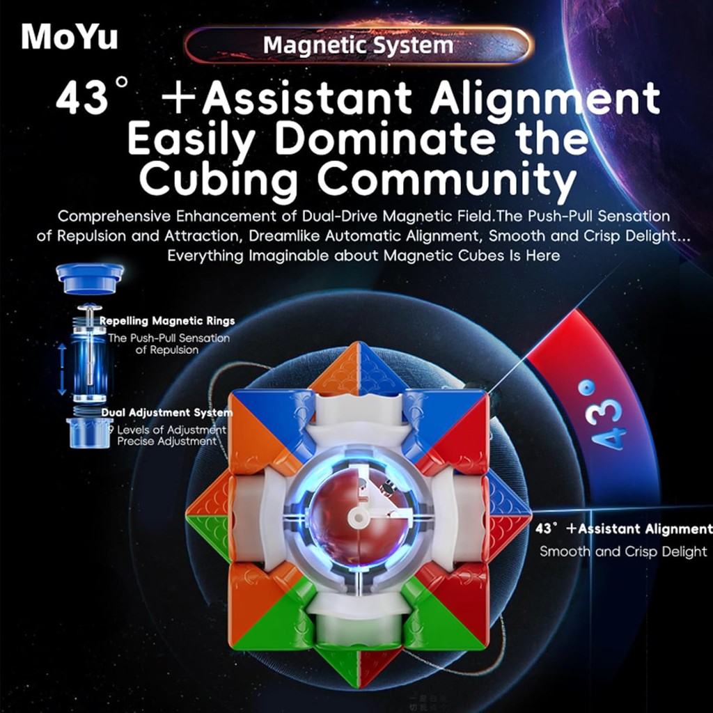 Moyu Weilong WRM V9 2023 MagLev Speed Cube 3x3 ปริศนาไร้สติกเกอร์ Cube Professional MagLev Magnetic 