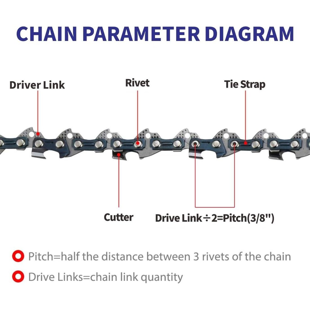 3 แพ็ค S56 AdvanceCut 16 นิ้วโซ่เลื่อยยนต์ 3/8 LP .050 "56 ลิงค์ไดรฟ์ใช้งานร่วมกับช่างฝีมือ Echo CS-