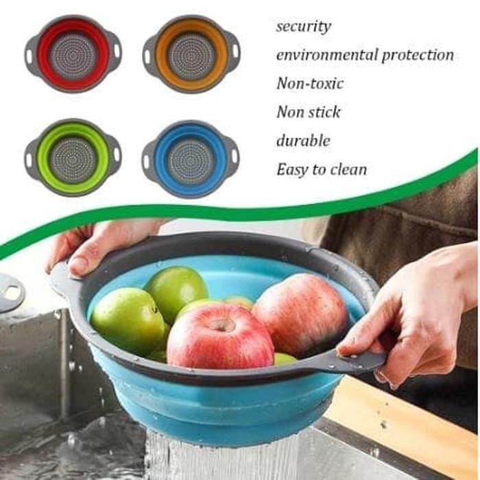 ตะกร้ากรองแบบพับได้สําหรับล้างผักและผลไม้ ซิลิโคน Drainer KT-203 by Fusion part