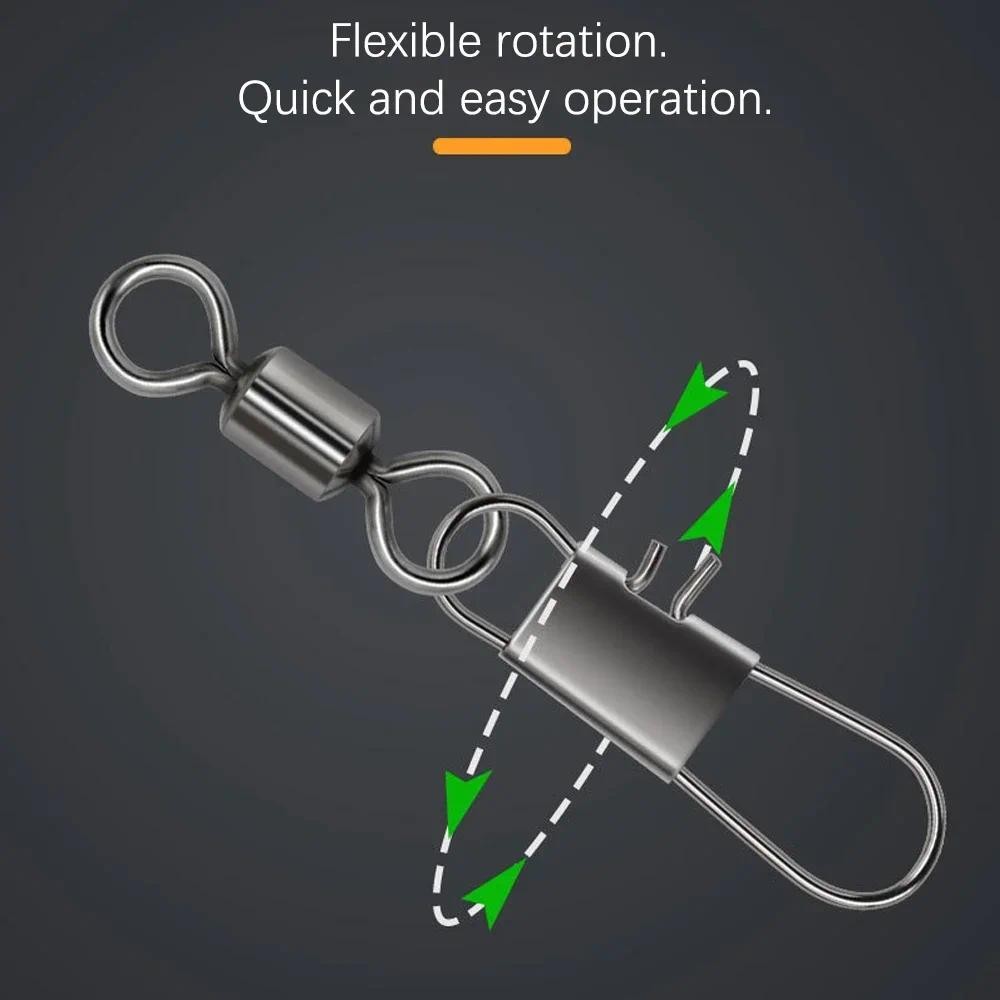 เบอริ่งหมุนสแตนเลส 50 ชิ้น พินเชื่อมล่อตกปลา สำหรับอุปกรณ์เสริมตกปลา - รูปที่ 2