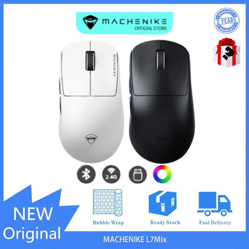 MACHENIKE L7Mix Wired/2.4G/Bluetooth Trimode Dual 8K Gaming Mouse