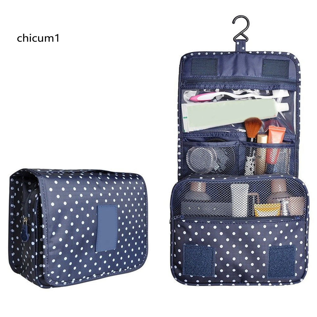 CC กันน้ํา Travel Organizer Triple Zipper Toiletry Case แบบพกพาแขวนถุงแป้งสําหรับผู้หญิงกันน้ําแต่งหน้าสําหรับการเดินทางธุรกิจและการใช้วันหยุด