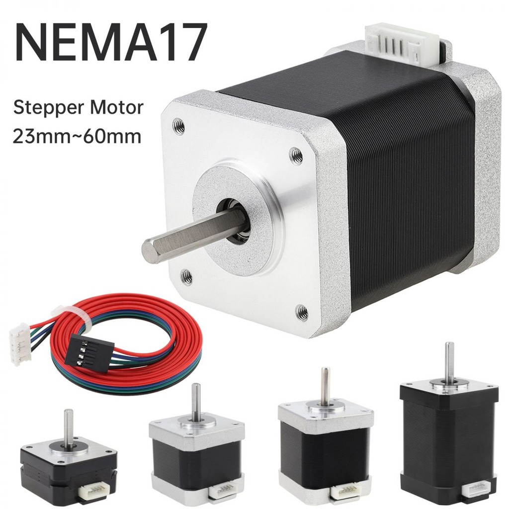 Nema 17 Stepper Motor 60MM 42 Bipolar Motor 1.7A 70N.cm(99.13oz.in) 2 เฟส 4 สาย 1.8 องศาสําหรับ DIY 