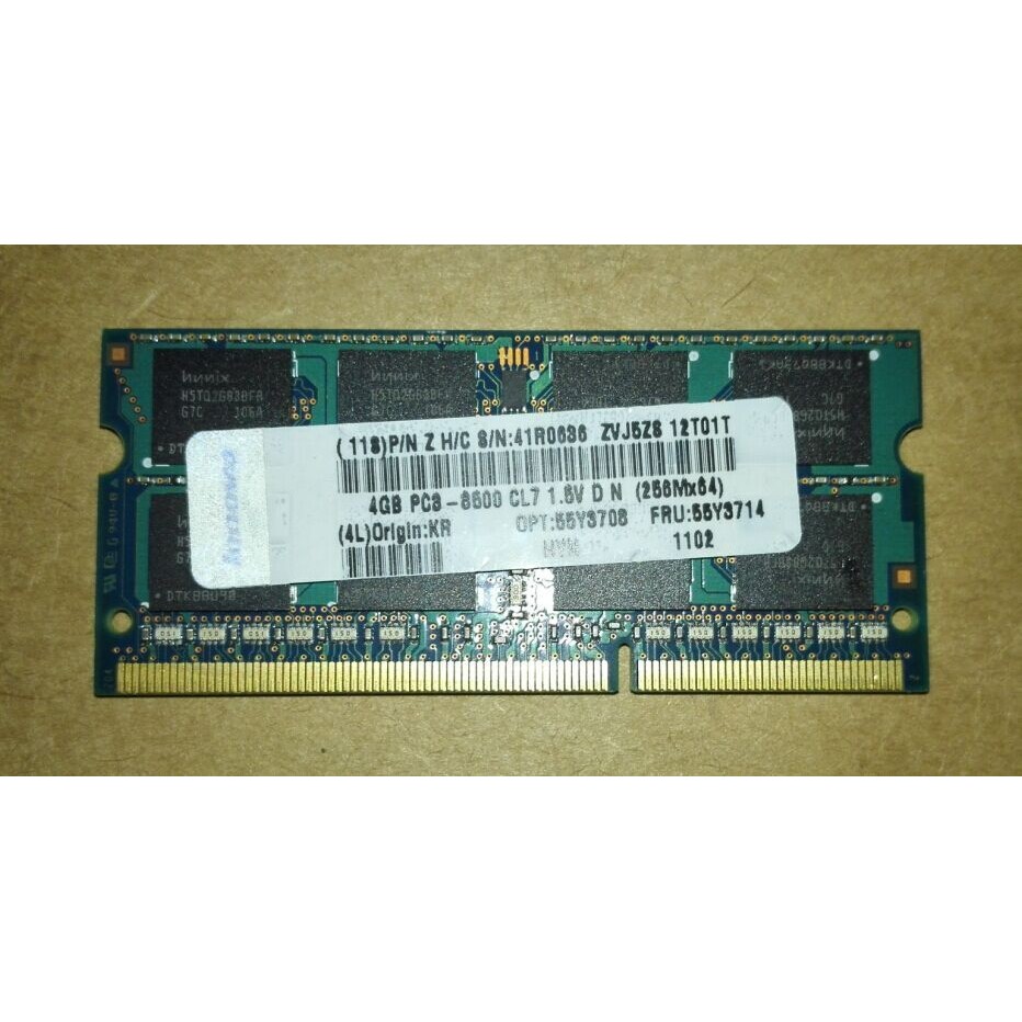 Hynix/Hynix/Hynix 4G DDR3 1066 แถบหน่วยความจําโน้ตบุ๊ค 4G 2R * 8 PC3-8500S