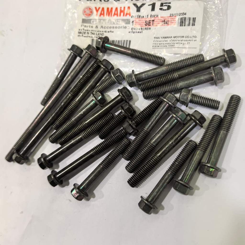 YAMAHA Y15 Y15ZR T8 MAGNET+CLUTCH COVER ENGINE SCREW SET -ORIGINAL 8MM BOX TOOL (23 ชิ้น)