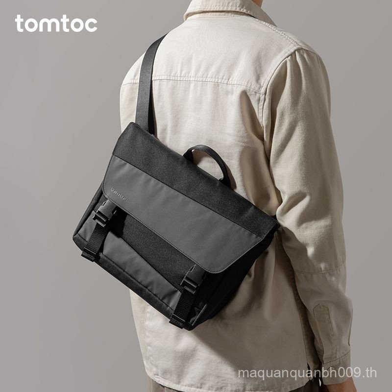 Tomtoc Messenger กระเป๋าผู้ชายกระเป๋าคอมพิวเตอร์กระเป๋า Messenger แฟชั่นสบายๆขนาดใหญ่กระเป๋าสะพายขี่