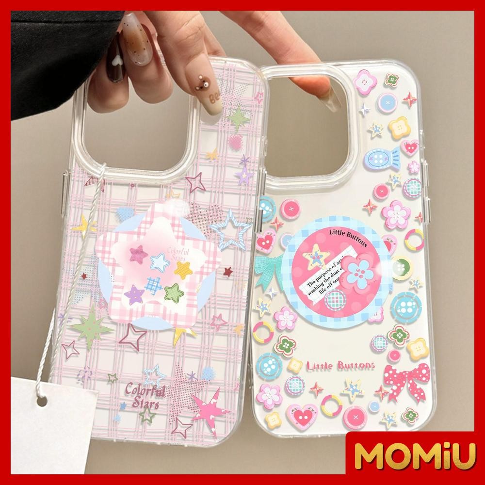 MOMiU - เจลลี่เนียนเงา IMD สีขาว เข้ากันได้สำหรับ เคสไอโฟน11 เคส iphone 16 Pro Max 7Plus XR 12 13 14 15 ดวงดาวที่สวยงาม