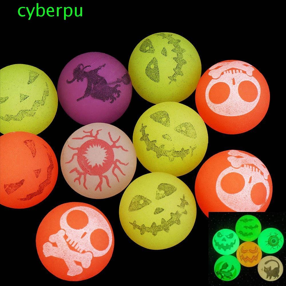 CYBERPULSE 10 ชิ้น/เซ็ต Halloween Bouncy Balls, Glow-in-the-Dark 32 มม. Bouncy Eyeballs น่ากลัว Lumi