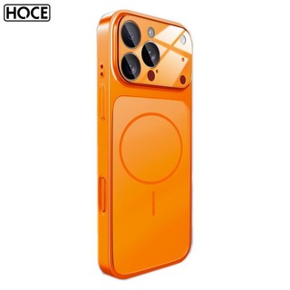 HOCE หรูหรา Fine Hole กระจกกลับกรอบ Foggy Frosted เคสโทรศัพท์แม่เหล็กสําหรับ IPhone 17 16 15 14 13 Pro Max กรณี
