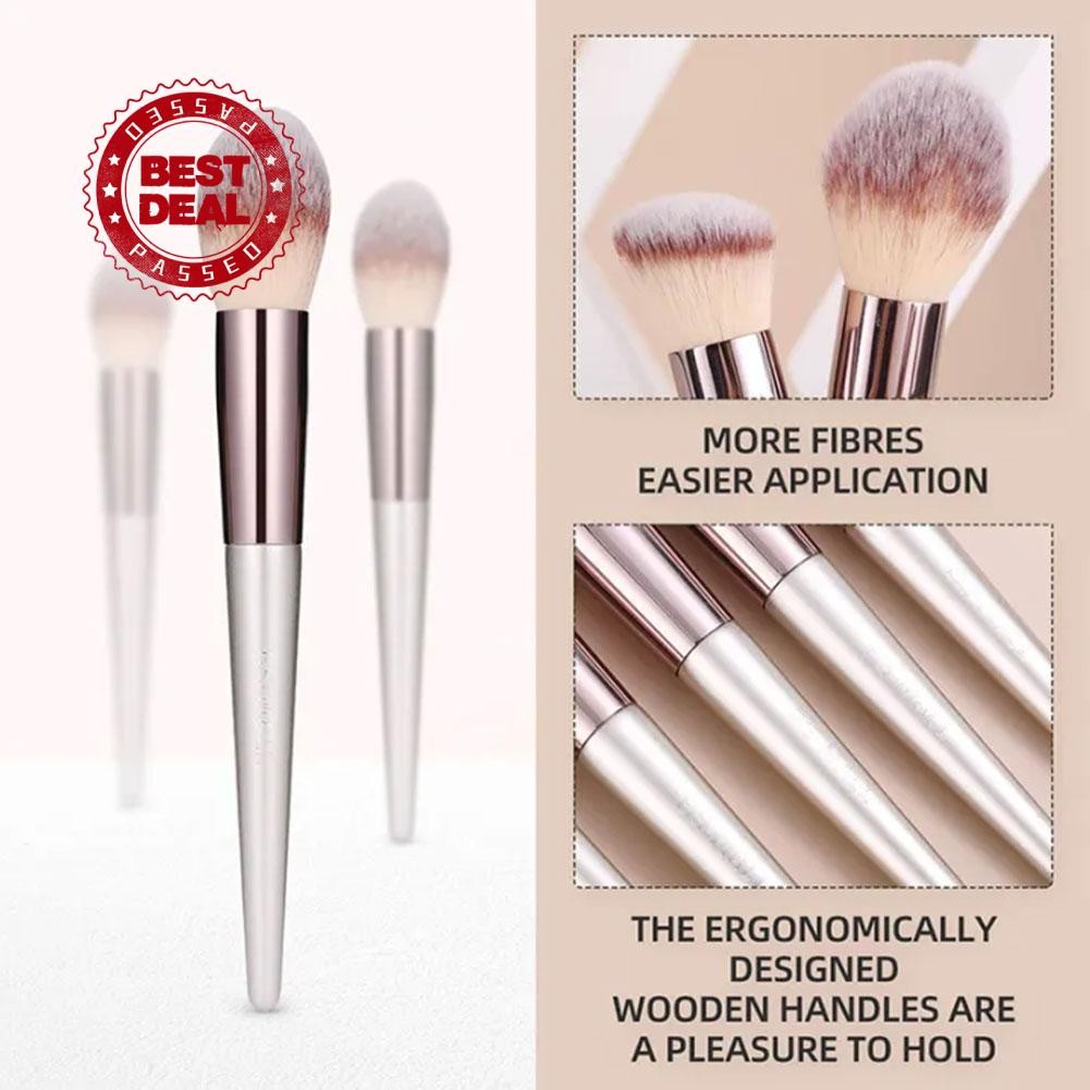 แปรงแต่งหน้าเดี่ยวแชมเปญ Goldd Face Eyebrow Eyes แปรงแต่งหน้ามัลติฟังก์ชั่น O0j5